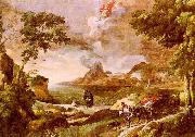 Gaspard Dughet Landscape with St.Augustine and the Mystery of the Trinity oil on canvas